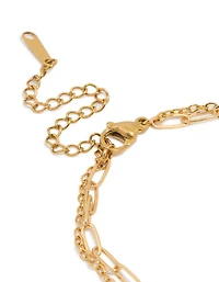Waterproof Gold Plated Stainless Steel Pearl Fine Pin Chain Bracelet