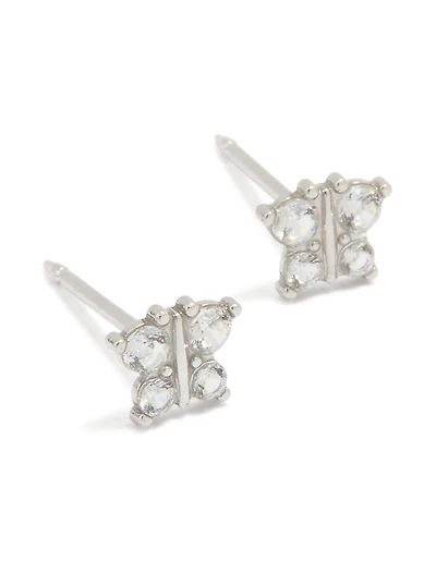 Piercing Piercing Butterfly Zirconia en or blanc en or blanc
