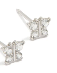 Piercing Piercing Butterfly Zirconia en or blanc en or blanc