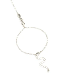 Antique Silver Rustic Ring Hand Chain