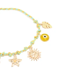 Gold Star & Rope Evil Eye Anklets 2-Pack