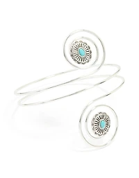 Silver Blue Stone Swirled Arm Cuff