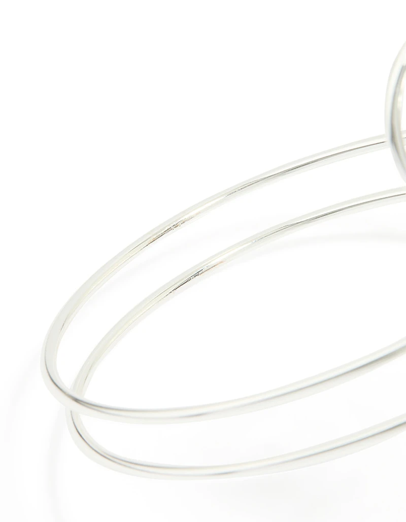 Silver Blue Stone Swirled Arm Cuff