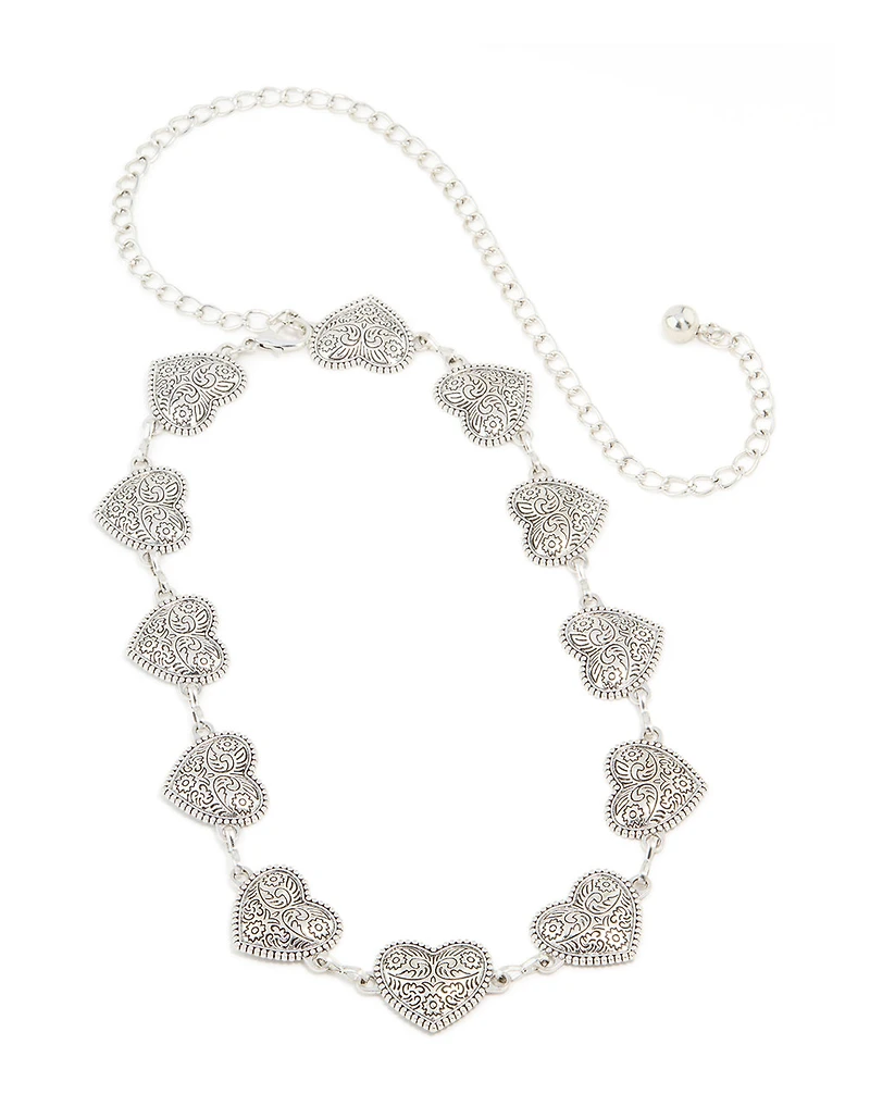 Silver Heart Western Belt
