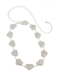 Silver Heart Western Belt