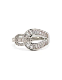 Silver Cubic Zirconia Knot Ring