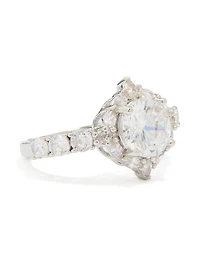 Silver Cubic Zirconia Circle Thin Ring