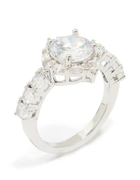 Silver Cubic Zirconia Circle Thin Ring