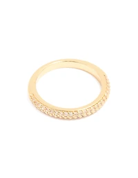 Gold Plated Cubic Zirconia Band Rings 3-Pack