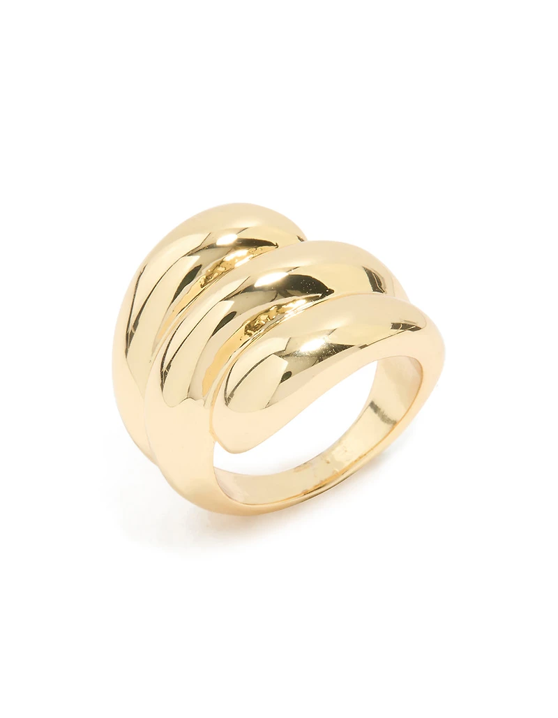 Gold Plated Stacked Twist Ring