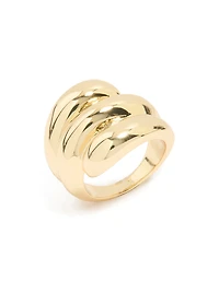Gold Plated Stacked Twist Ring