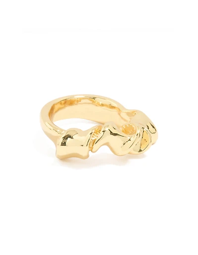 Gold Plated Swirl Twist Ring