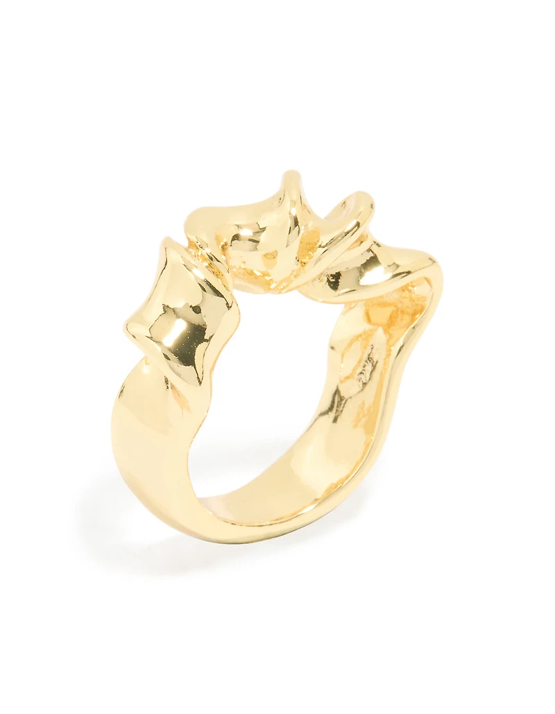 Gold Plated Swirl Twist Ring