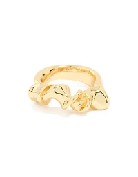 Gold Plated Swirl Twist Ring