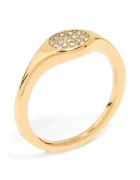 Waterproof Gold Plated Stainless Steel Diamante Circle Ring