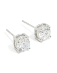 Stainless Steel 6mm Prism Stud Earrings