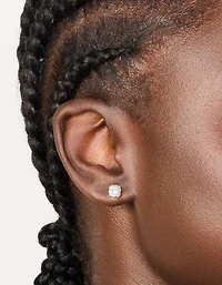 Boucles d’oreilles prisme en acier inoxydable de 6 mm