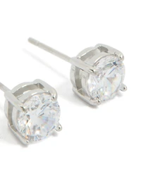 Stainless Steel 6mm Prism Stud Earrings