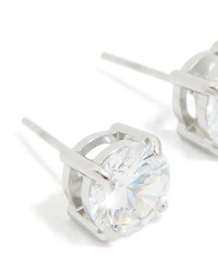 Stainless Steel 8mm Prism Stud Earrings