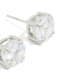 Stainless Steel 8mm Prism Stud Earrings