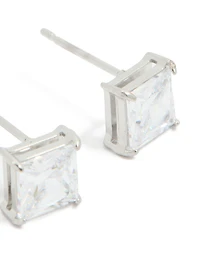 Stainless Steel 6mm Prism Square Stud Earrings