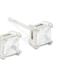 Stainless Steel 5MM Prism Square Stud Earrings