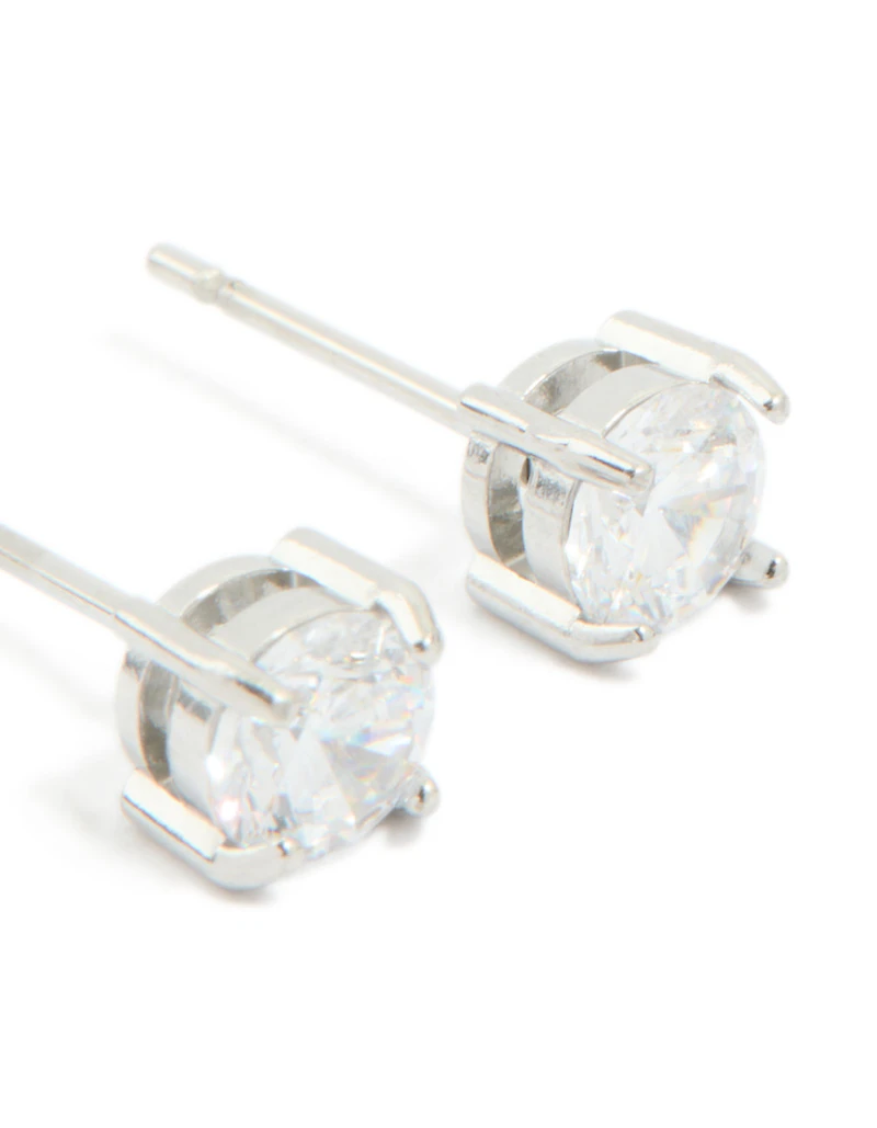 Surgical Steel 5mm Prism Stud Earrings