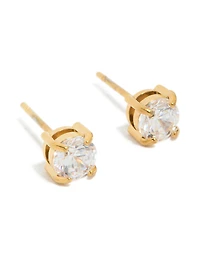 Gold Plated Surgical Steel 5mm Prism Stud Earrings