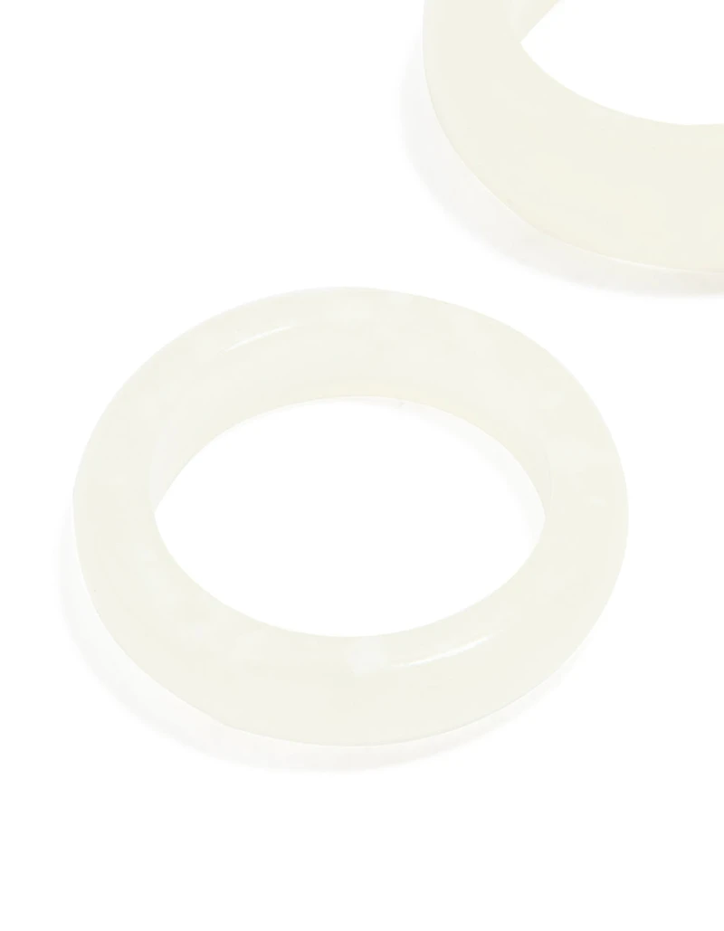 White Acrylic Marbled Rings 2-Pack