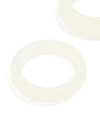 White Acrylic Marbled Rings 2-Pack