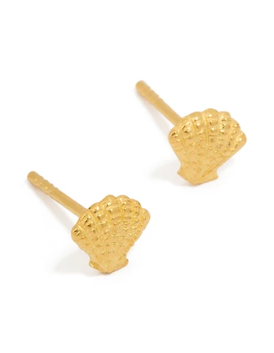 Gold Plated Sterling Silver Shell Earrings