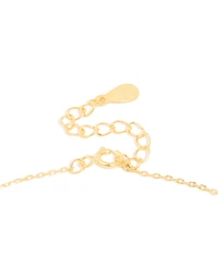 Gold Plated Sterling Silver Cubic Zirconia Cross Necklace