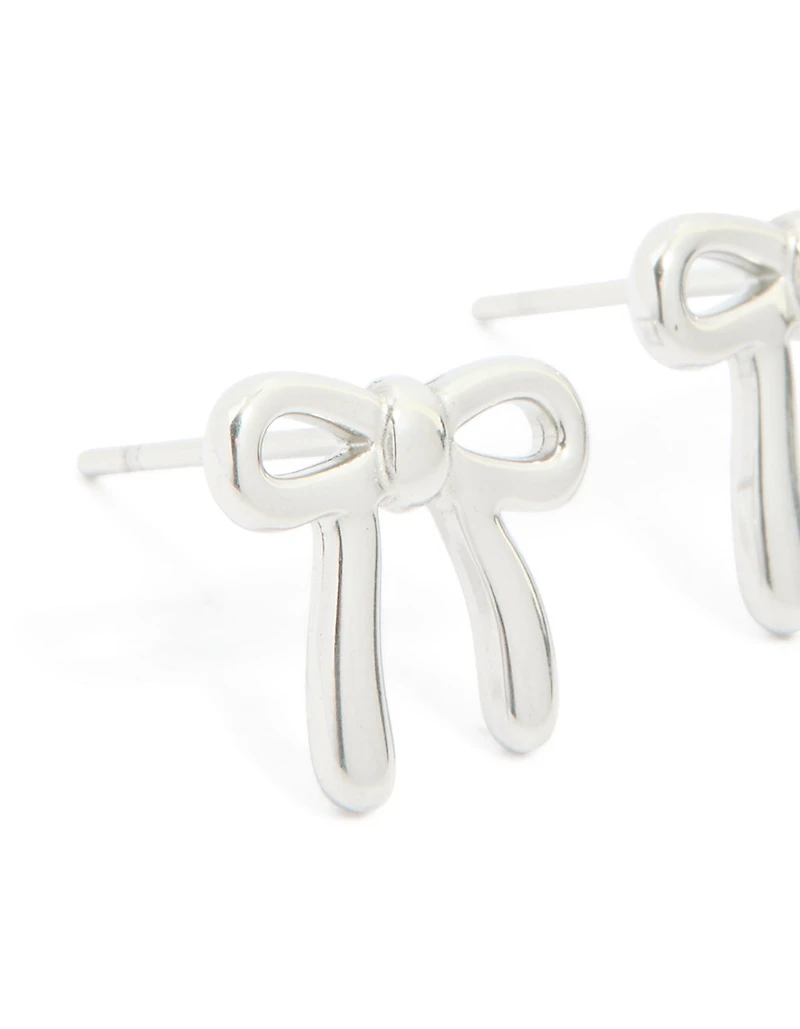 Waterproof Stainless Steel Enamel Bow Earrings Made From Stainless Steel