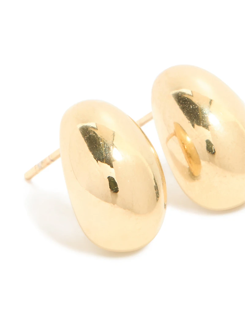 Waterproof Gold Plated Stainless Steel Chunky Stud Earrings