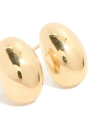Waterproof Gold Plated Stainless Steel Chunky Stud Earrings