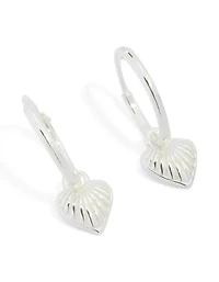 Boucles d’oreilles à cerceau en forme de cœur en argent sterling