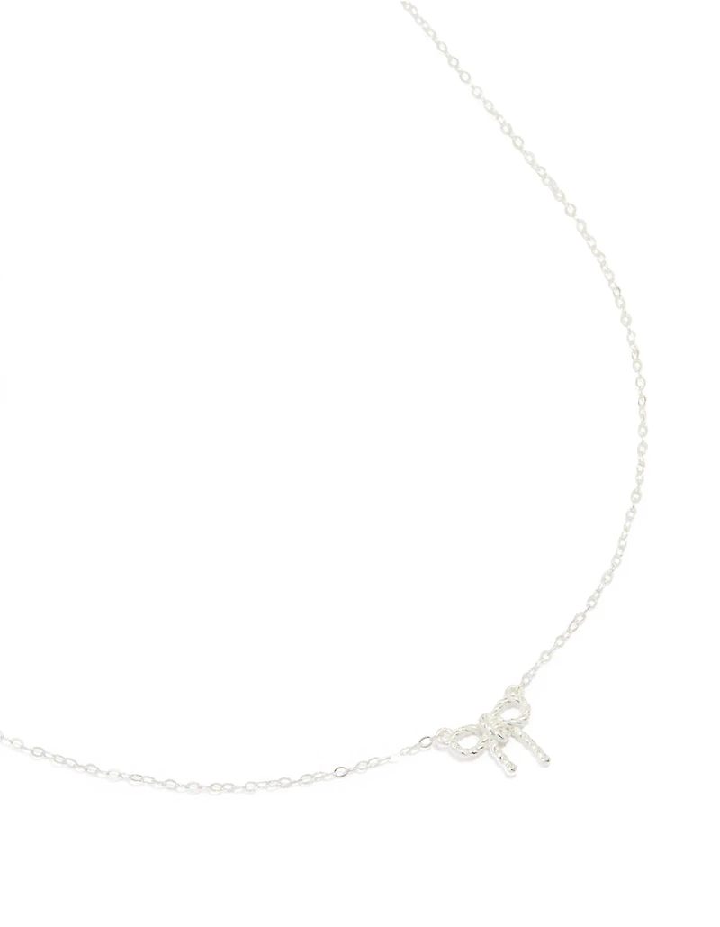 Collier de nœud texturé en argent sterling