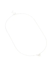 Sterling Silver Textured Bow Necklace