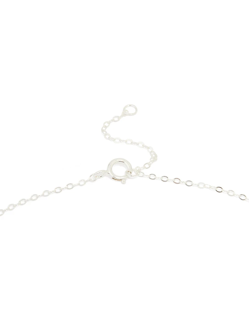 Sterling Silver Textured Bow Necklace