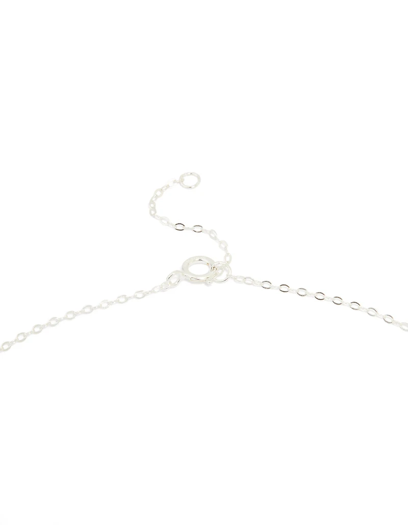 Sterling Silver Blue Cubic Zirconia & Starfish Pendant Necklace