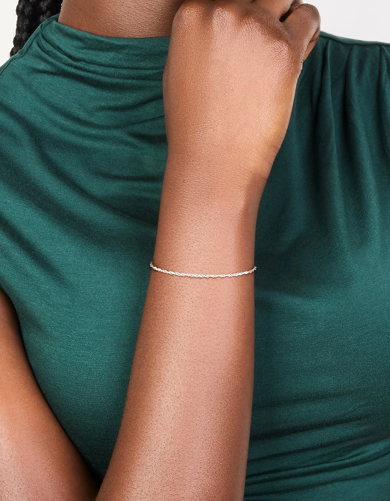 Bracelet en maillon torsadé en argent sterling