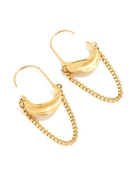 Waterproof Gold Plated Stainless Steel Chain Hoop Earrings