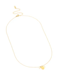 Collier imperméable en acier inoxydable plaqué or en citron et grappes de fleurs