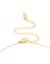 Collier imperméable en acier inoxydable plaqué or en citron et grappes de fleurs