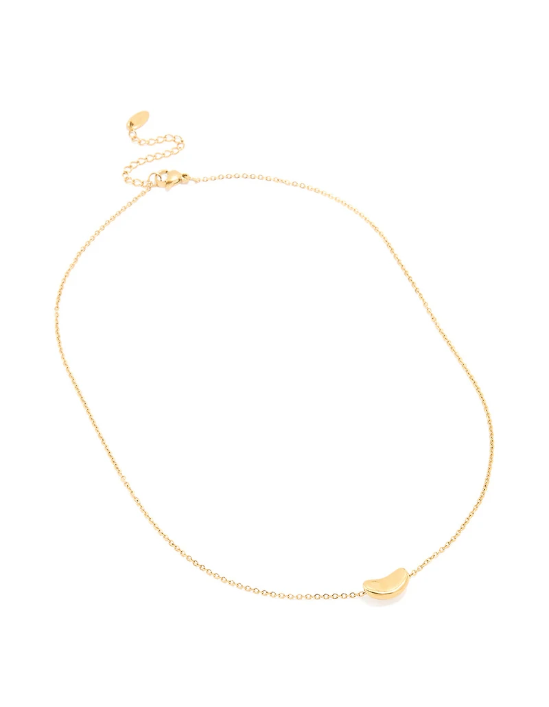 Collier pendentif imperméable en acier inoxydable plaqué or