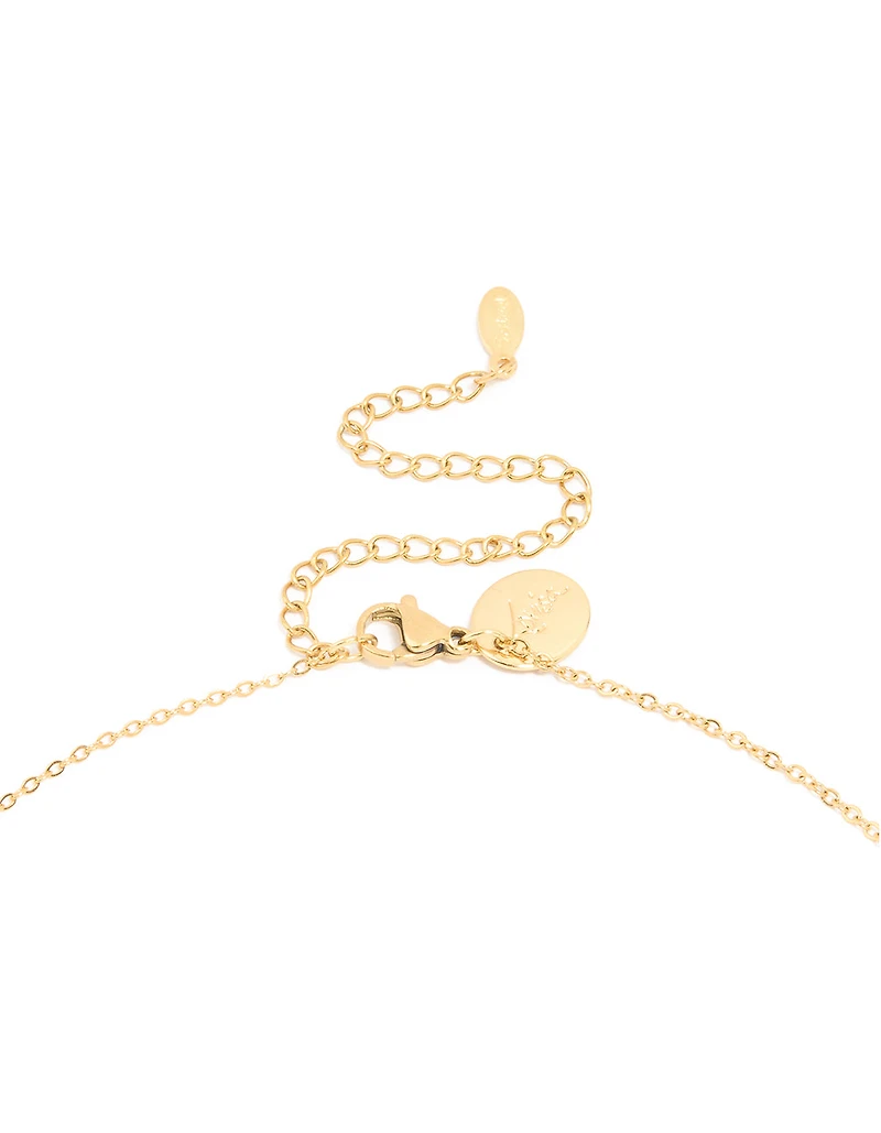 Waterproof Gold Plated Stainless Steel Small Bean Pendant Necklace