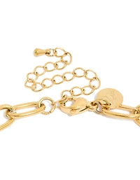 Collier imperméable en acier inoxydable plaqué or avec un trombone irrégulier en perles d’eau douce