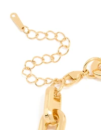 Waterproof Gold Plated Stainless Steel Paperclip Large Chain Bracelet