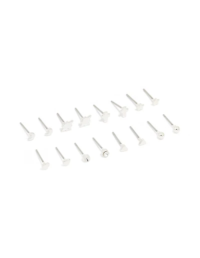 Silver Cross & Star Stud Earrings 8-Pack