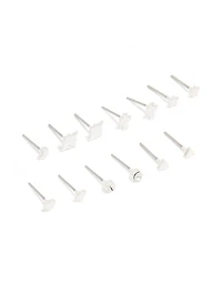Silver Cross & Star Stud Earrings 8-Pack
